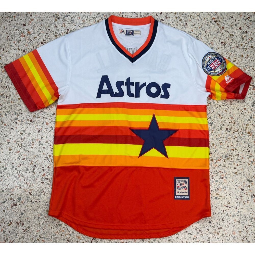 Majestic‎ MLB Houston Astros #5 2017 Hall OF Fame Jeff Bagwell Jersey Size XXL